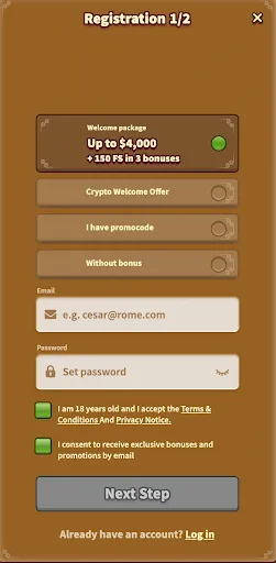 MyEmpire cryptocurrency welcome offer banner MyEmpire crypto welcome offer banner showing up to 100 mBTC plus 100 free spins and one bonus crab with Get Bonus button
